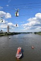 Koelner Seilbahn Gondel blieb haengen Koeln Linksrheinisch P291